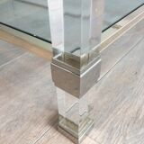 Large coffee table in plexiglass and chrome