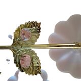 Pair of Banci Florence gold metal and crystal flower wall sconces