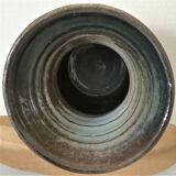 Vintage enamelled ceramic vase decorated with ferns