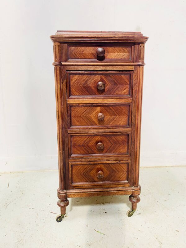 Chevet chiffonnier Napoléon III en palissandre XIX siècle