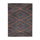 Modern geometric blue kilim rug handwoven flatwoven wool area rug- 122x183cm
