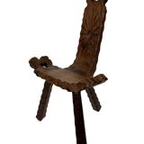 Vintage Spanish chair stool brutalist design