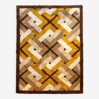 Vintage design carpet rug ''Geometric lines'' XL