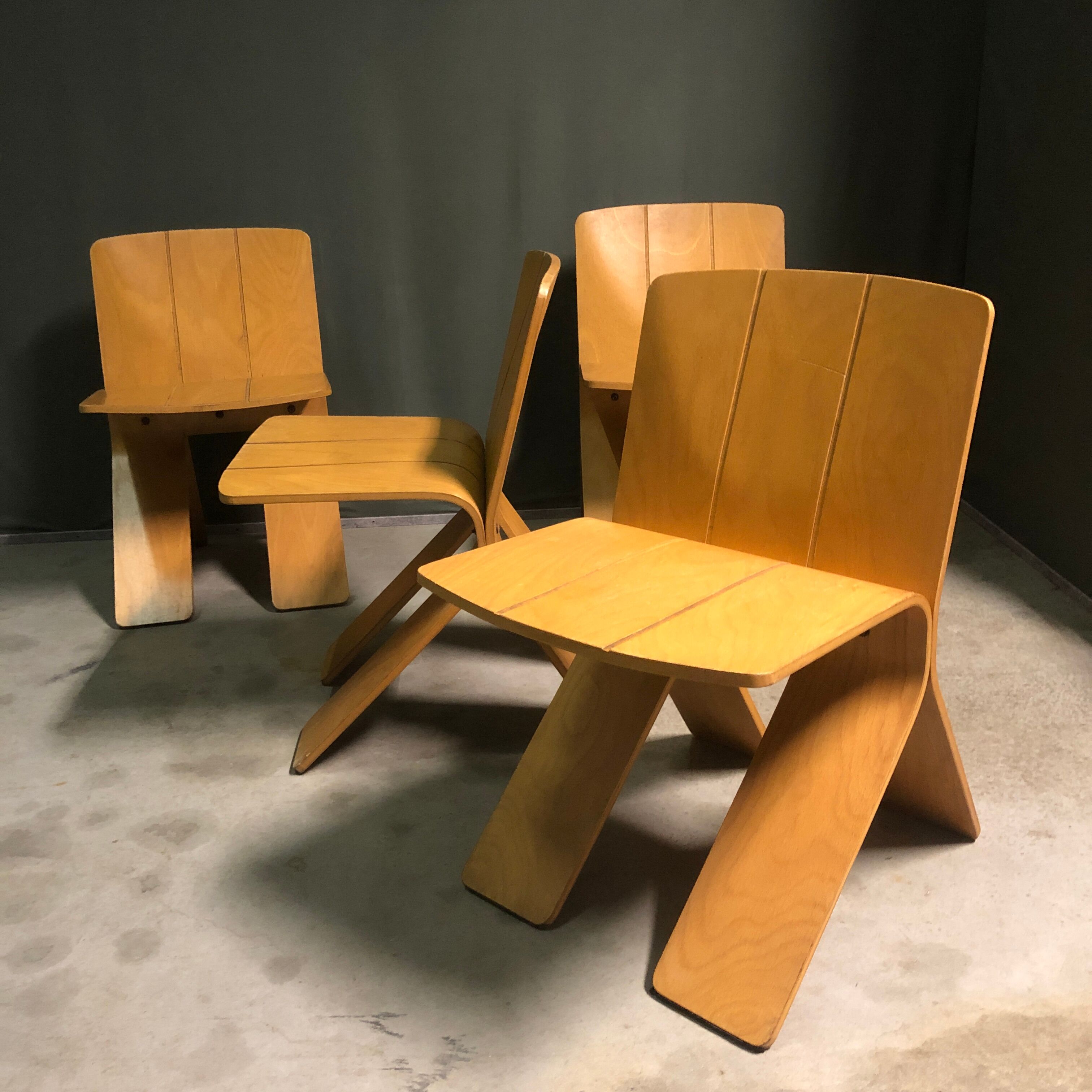 1970's plywood chairs