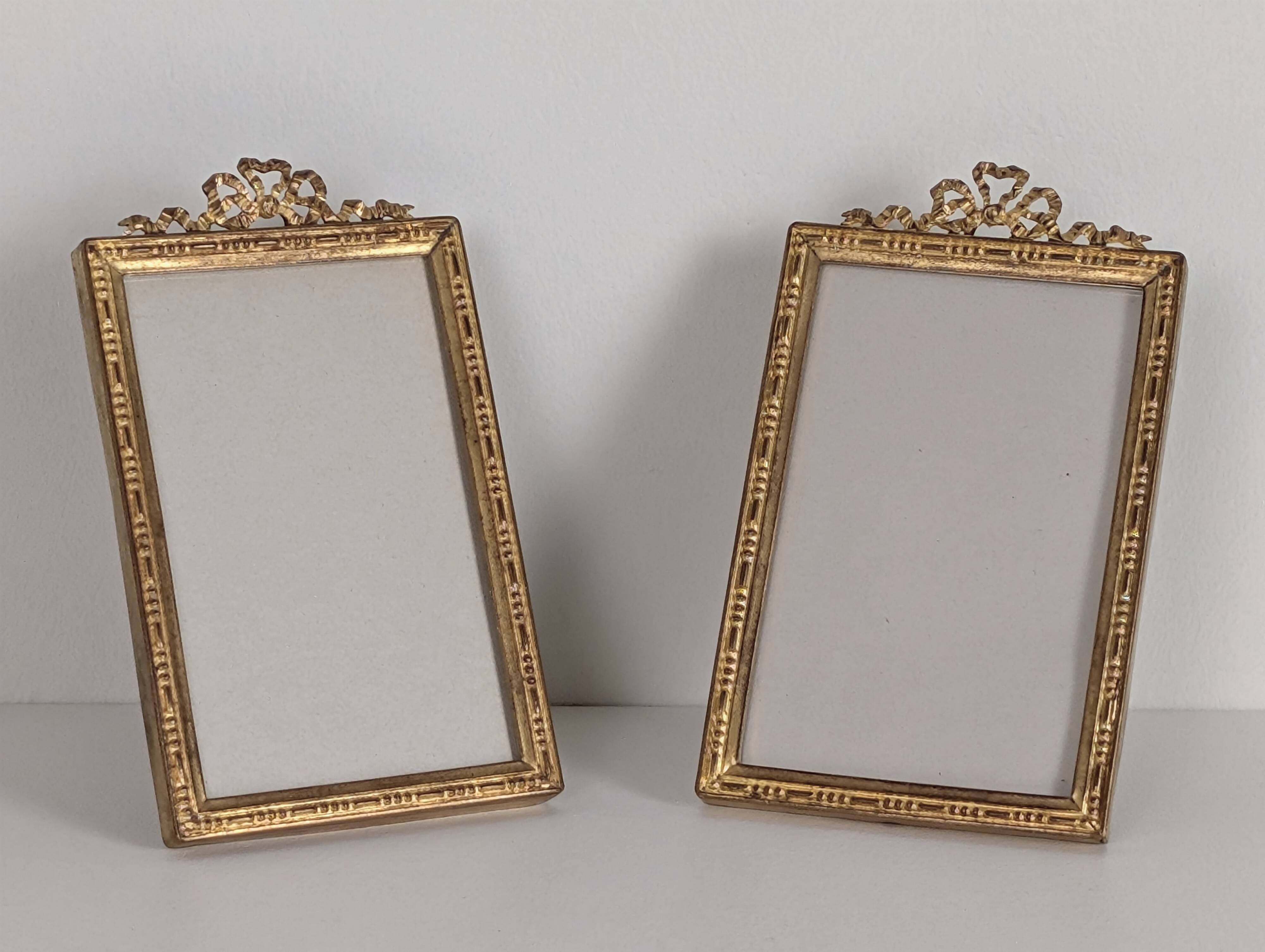 Pair of gilt bronze photo frames