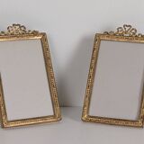 Pair of gilt bronze photo frames