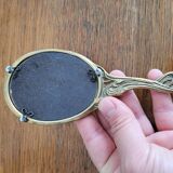 Art Nouveau brass hand mirror
