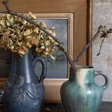 Ancient pottery with blue enamel 19th century