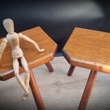 Duo tripod stool solid wood