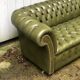 Chesterfield green leather sofa