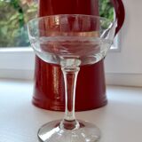Set of 5 champagne cups engraved in crystal 40s-50s