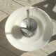 40s/50s pendant light in frosted glass and chrome