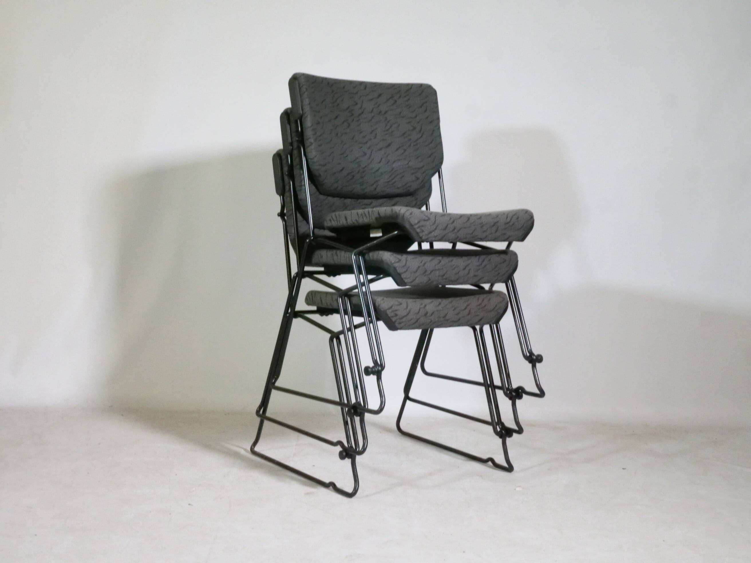 Mid-Century Stackable Chairs by Albert Stoll for Giroflex, Set of 4, 1980s