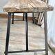 Wooden set and metal legs