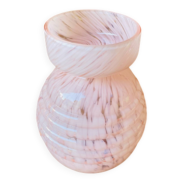 Vase en verre de Clichy rose Art déco