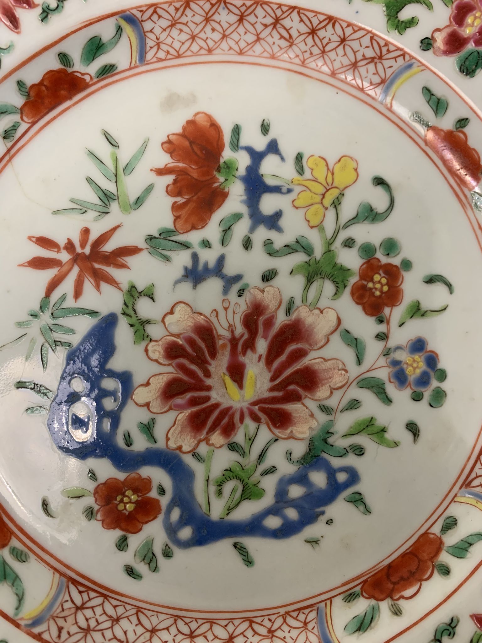 Chinese plate in porcelain pink family, late eighteenth century