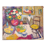 Still life, oil on canvas signed Obodjan