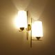 Pair vintage wall lamps 60 glass brass