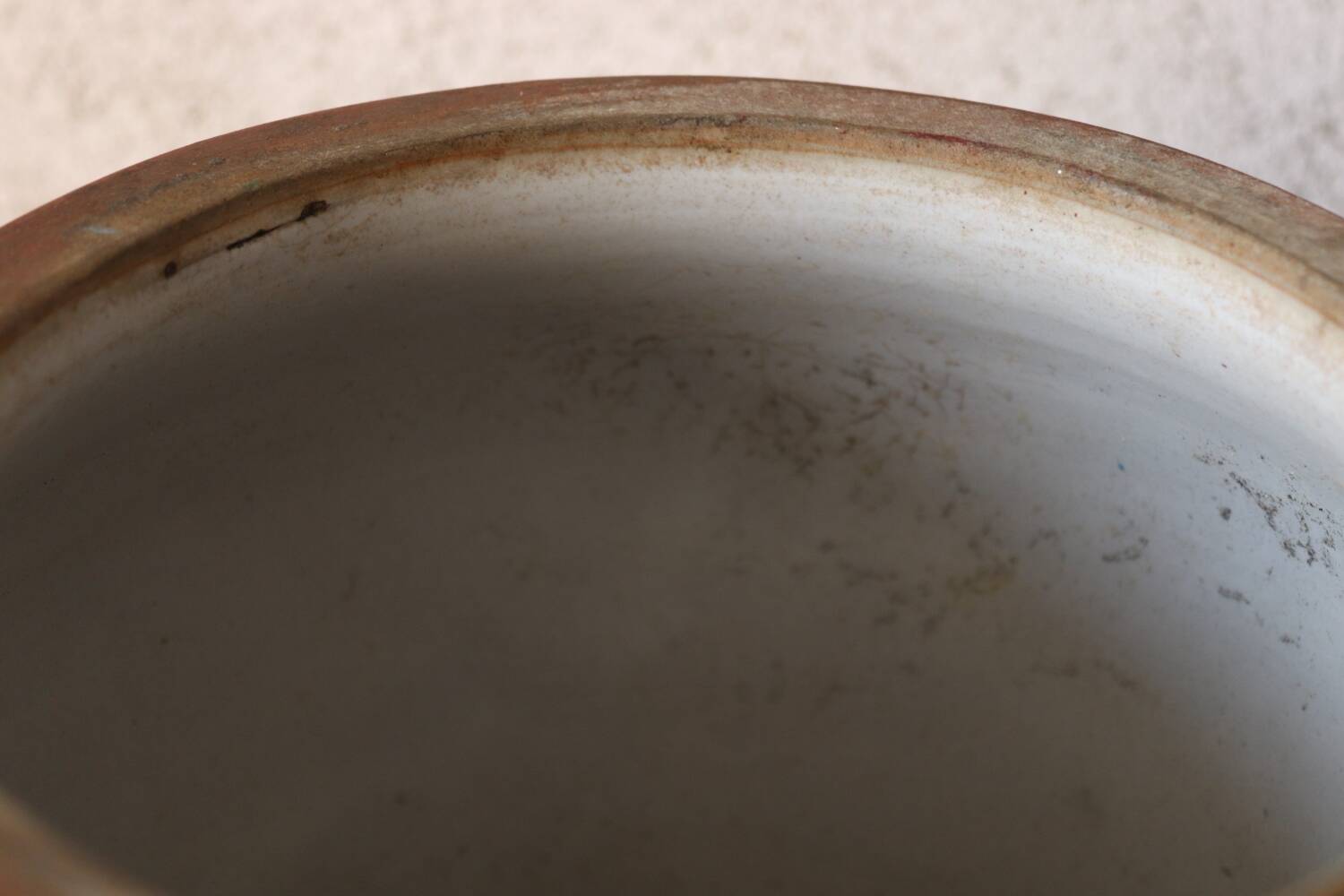 Large antique glazed stoneware pot