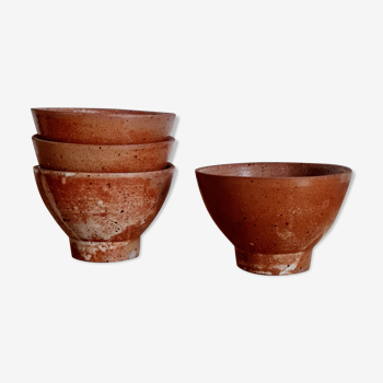 Set of 4 cups in ancient sandstone