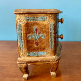Boîte à bijoux ancienne en bois style venitien.