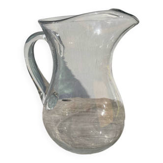 Clear Murano glass pitcher, 1960