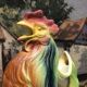 Pichet carafe coq in barbotine france vintage