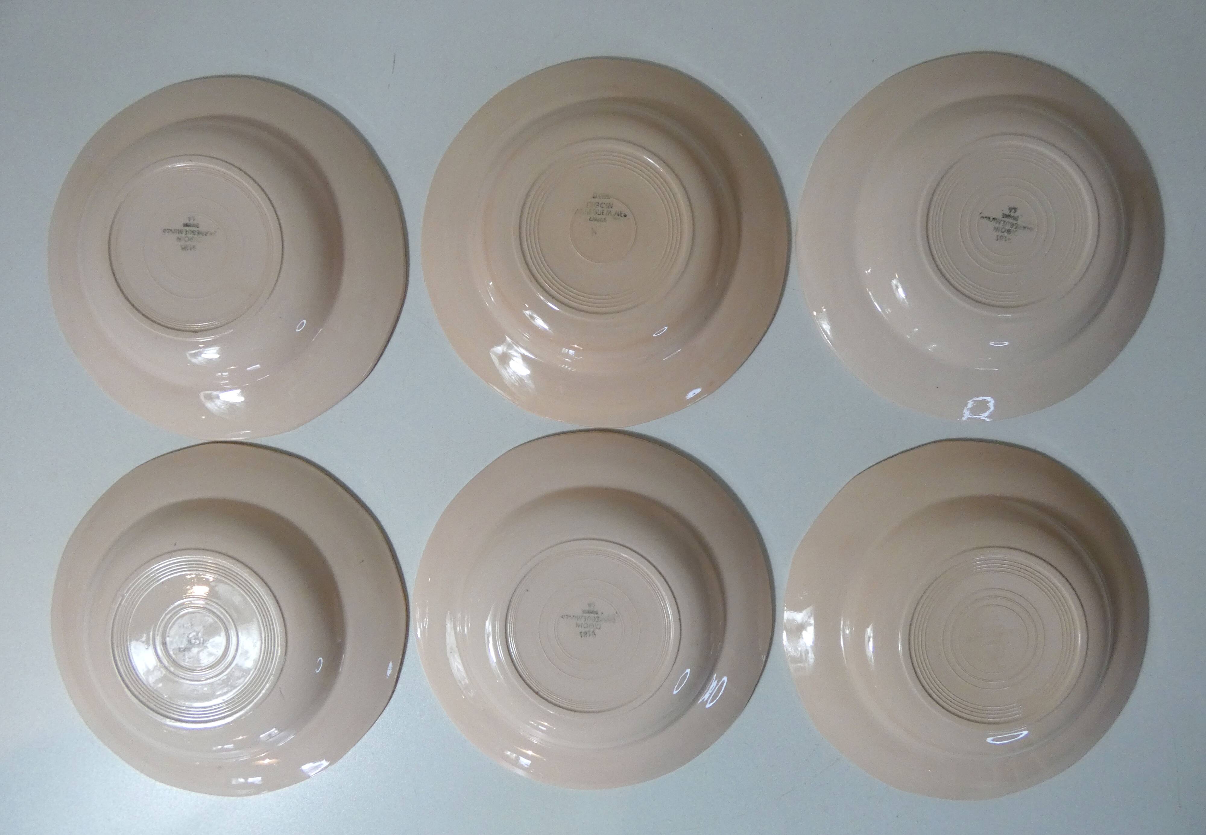 Digoin Sarreguemines 6 soup plates 9181