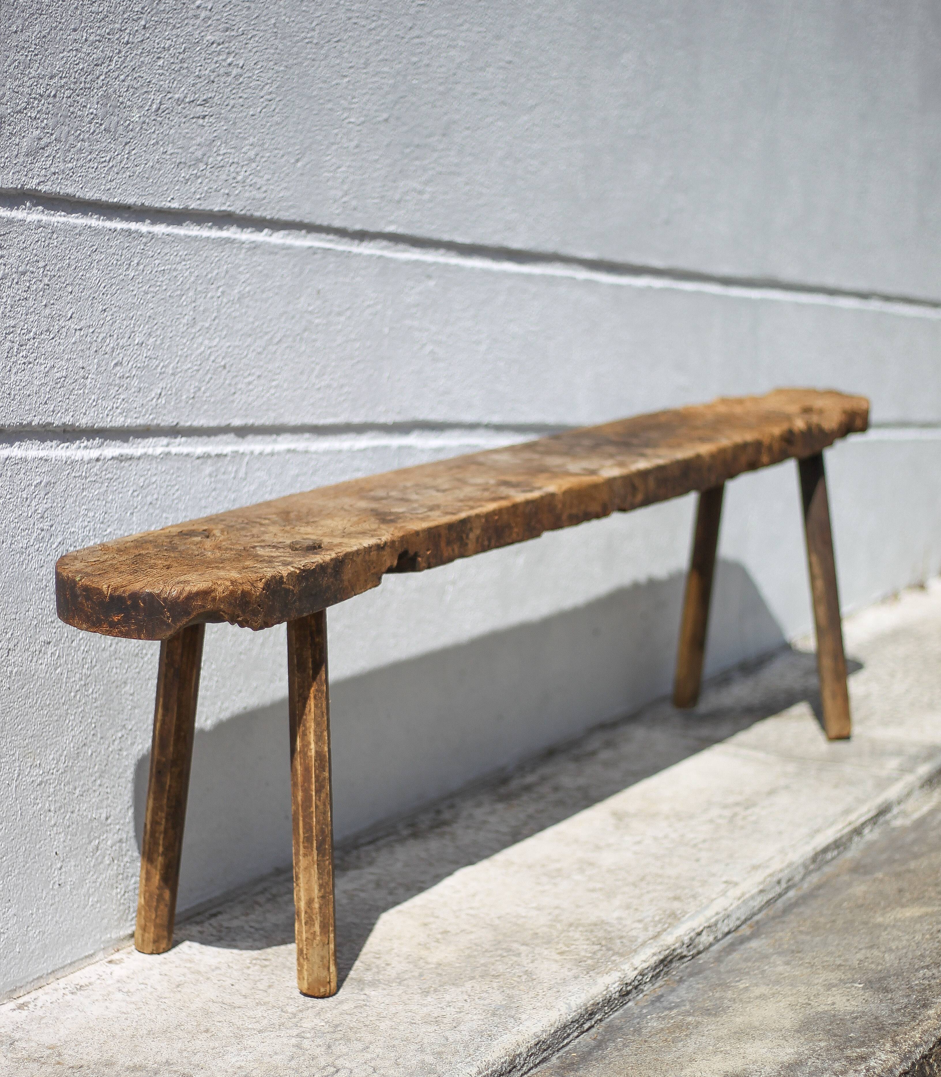 Old farm bench, vintage wooden bench, vintage bench