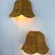 Pair of vintage woven rattan wall shades, Italy 1970s