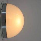 Unique set of six large Bauhaus chrome ceiling lamps/flush mounts, 1940s