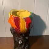 Multicolored Trunk Vase Vallauris Circa 1960 Vintage