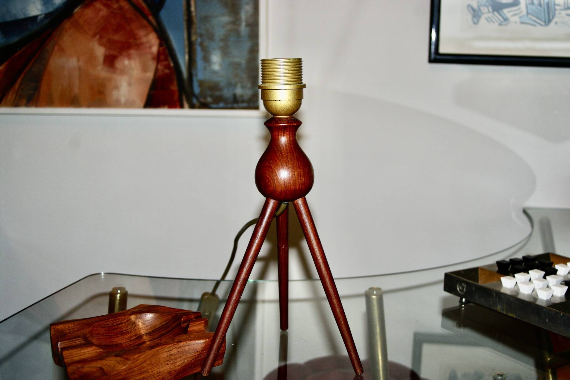 Vintage solid teak lamp by severin hansen 1960