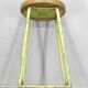 1940s Czech Industrial Stool with Pine Seat and Green Patina