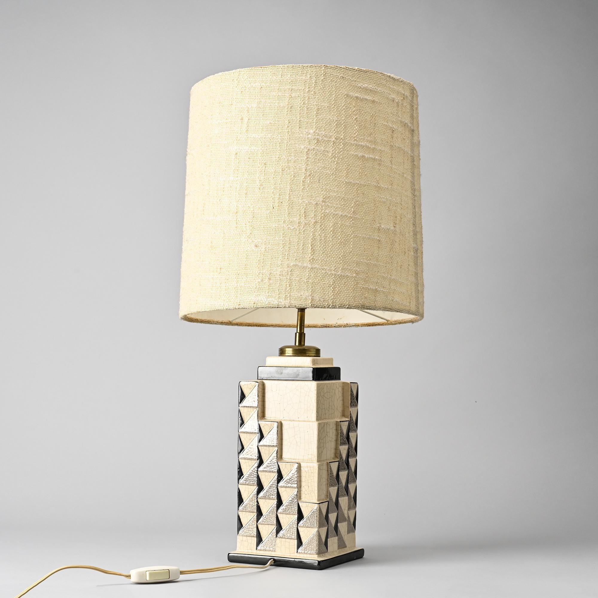 Ceramic lamp, Charles Harva, France, circa 1930