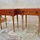 Pair of nightstands vintage teak Scandinavian style