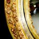 19th century French Gilt  butler mirror with roses and birds