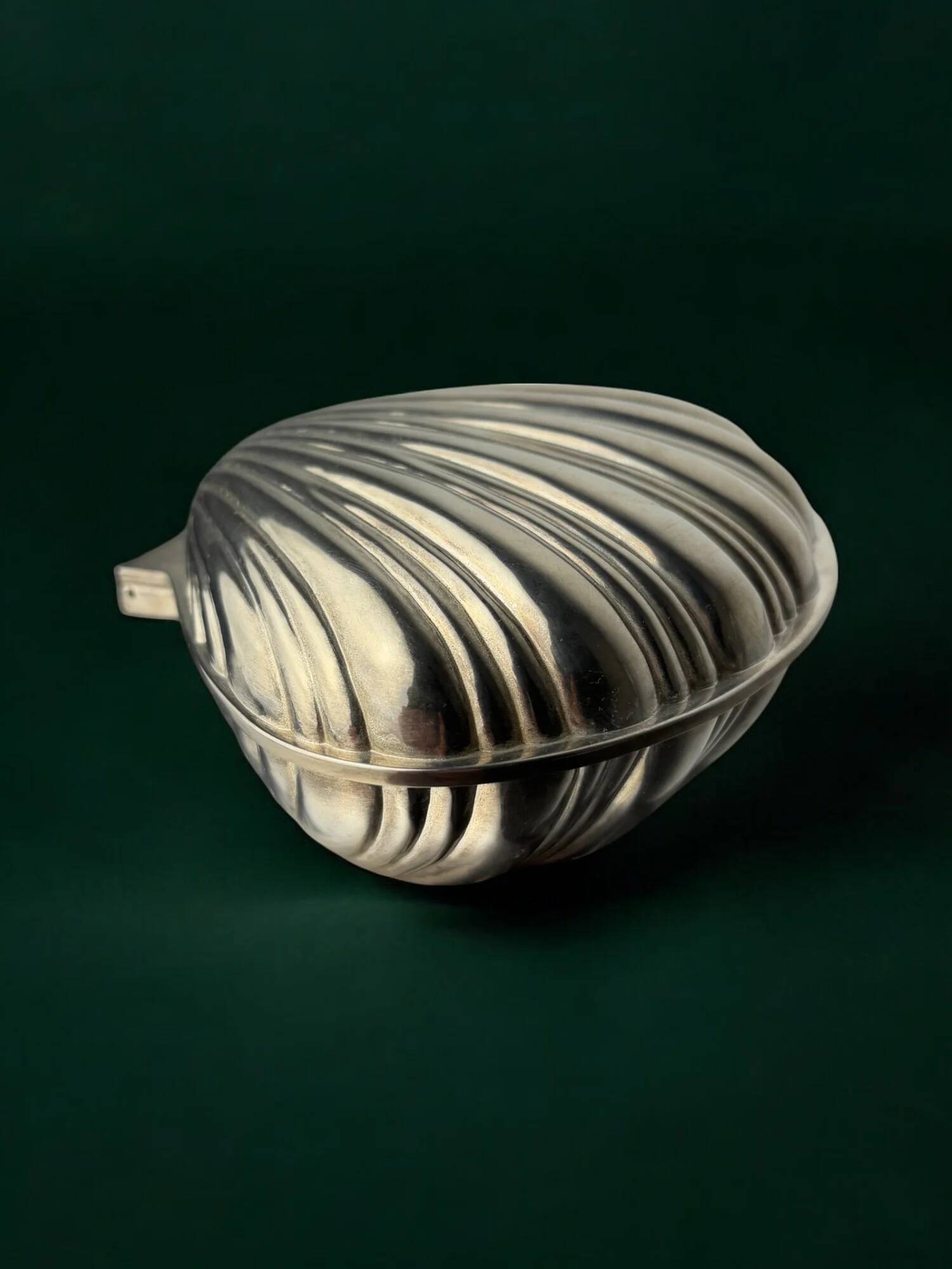 Shell jewellery box, silver plated, Italy, 1980s