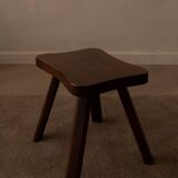 Vintage wooden wave stool · rustic low side table