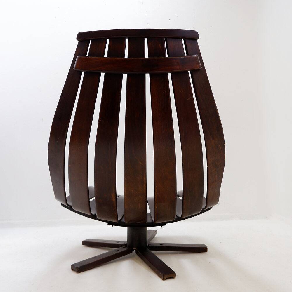 Vintage swivel armchair 1970 by Hans Brattrud for Hove Möbler