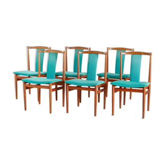 Ensemble de 6 chaises de salle à manger en teck Henning Sørensen pour Danex