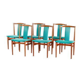 Set of 6 Henning Sørensen teak dining chairs for Danex