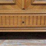 Armoire a miroirs style louis XVI en noyer a patine blonde vers 1880