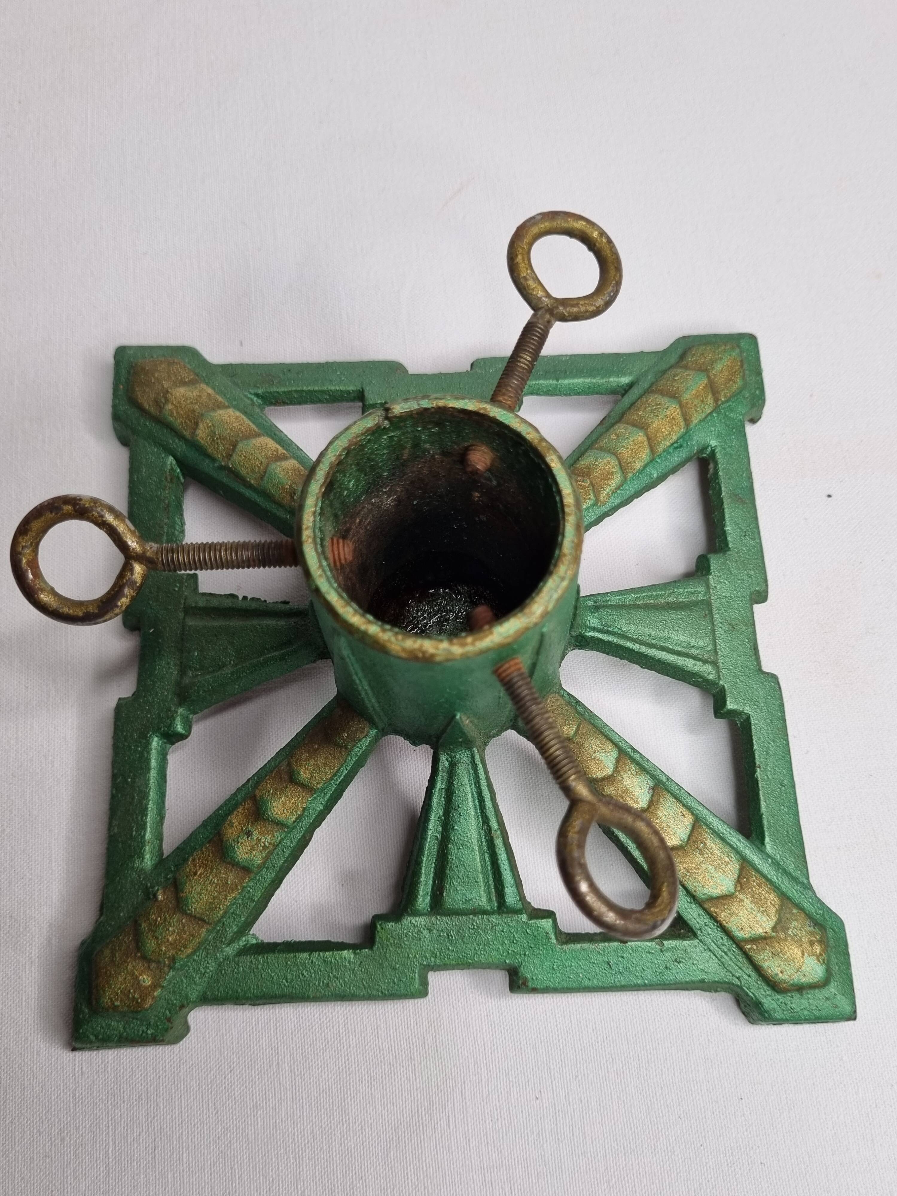 Art Deco tree stand, old, painted cast iron, 15 cm