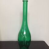 Series of 3 green and yellow glass vases