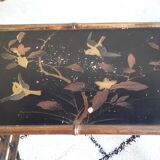 Bamboo shelves, fireplace