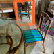 Table et chaises en rotin années 70-80