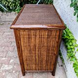 Vintage rattan chest of drawers