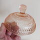 Drageoir or sugar bowl in pink molded glass, rosaline