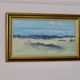 Mid-Century Swedish Original Painting Oil on Canvas "Beach in the Parish of Gårdby" by Jim Ronald Lindholm -- vintage and framed